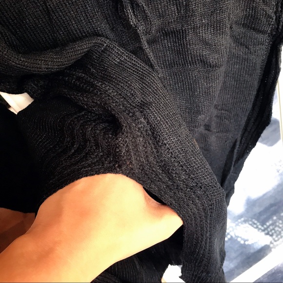 ARRIVED‼️Black Knit Lace Up Long Sweater - Picture 7 of 9